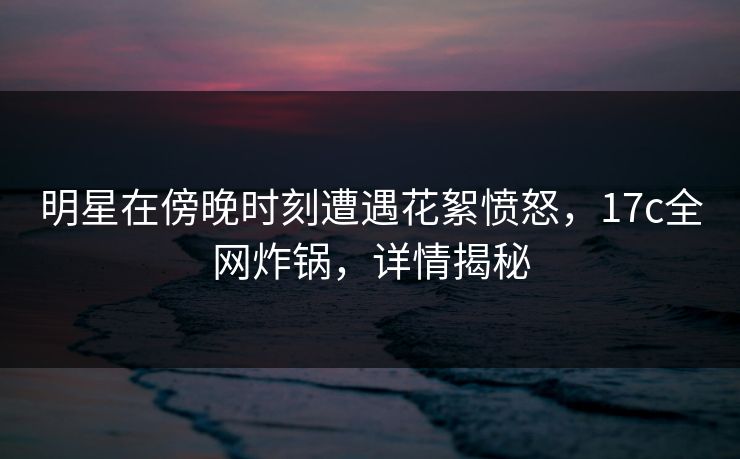 明星在傍晚时刻遭遇花絮愤怒,17c全网炸锅,详情揭秘 明星在傍晚时刻遭遇花絮愤怒,17c全网炸锅,详情揭秘