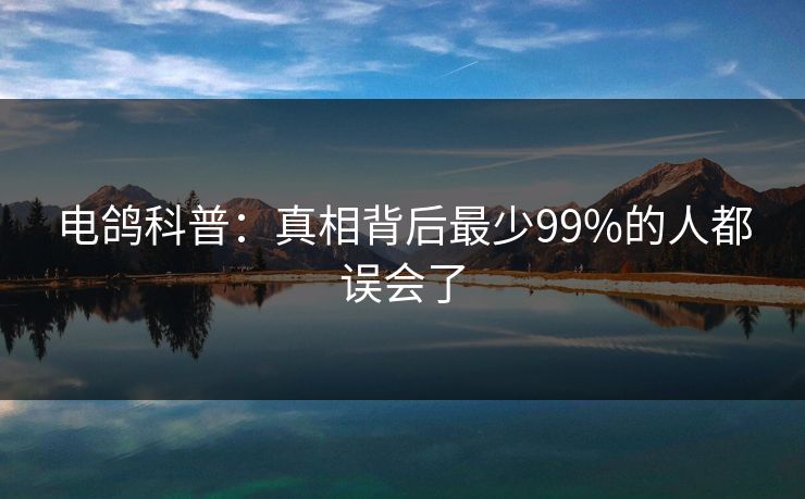 电鸽科普：真相背后最少99%的人都误会了