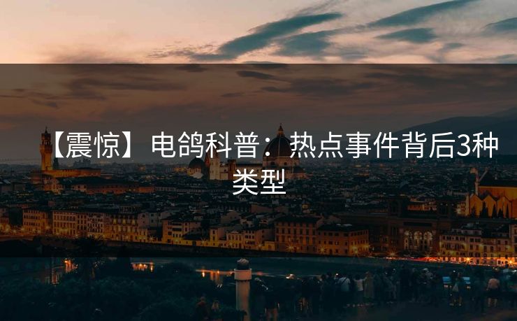 【震惊】电鸽科普：热点事件背后3种类型